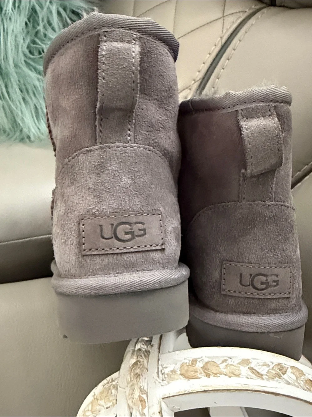 UGG Classic Short Suede Winter Boot - Gray